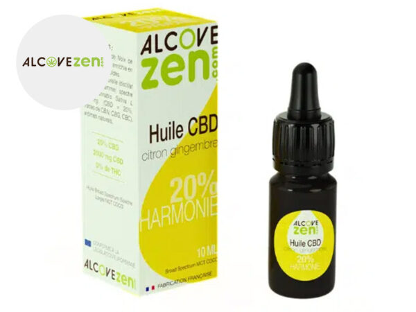 Huile CBD 20% bio (Citron Gingembre) - Alcovezen